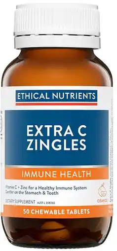 healthylife Ethical Nutrients Extra C Zingles Orange 50 Chewable Tablets offer