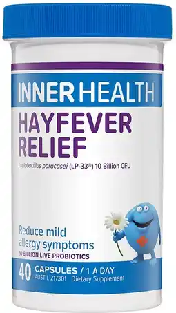 healthylife Inner Health Hayfever Relief Fridge Free 40 Capsules offer