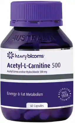 healthylife Henry Blooms Acetyl L-Carnitine 500 60 Capsules offer