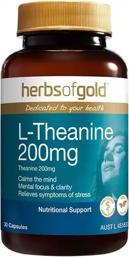 healthylife Herbs of Gold L-Theanine 200mg 30 Capsules offer
