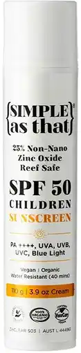 healthylife Simple As That Children's Sunscreen SPF50 110g offer