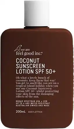 healthylife We Are Feel Good Inc Coconut Sunscreen Lotion SPF50 200ml offer