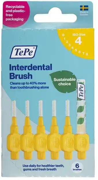 healthylife Tepe Interdental Brush 0.7mm Yellow 6 Pack offer