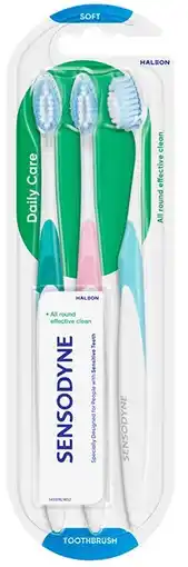 healthylife Sensodyne Daily Care Soft Toothbrush for Sensitive Teeth 3 Brushes offer