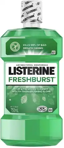healthylife Listerine FreshBurst Antibacterial Mouthwash 750ml offer