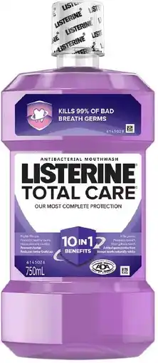 healthylife Listerine Total Care 10 in 1 Antibacterial Mouthwash 750ml offer