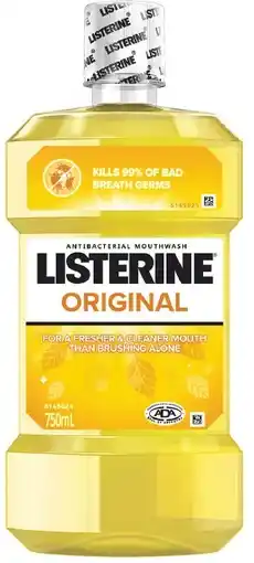 healthylife Listerine Original Antibacterial Mouthwash 750ml offer