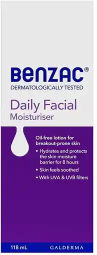 healthylife Benzac Daily Facial Moisturiser 118ml offer