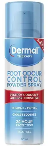 healthylife Dermal Therapy Foot Odour Control Powder Spray 210ml offer