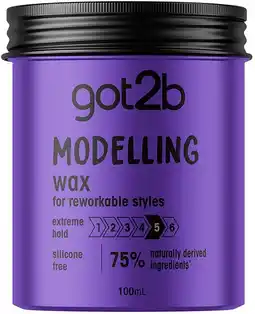 healthylife Schwarzkopf Got2b Modelling Wax for Reworkable Styles 100ml offer