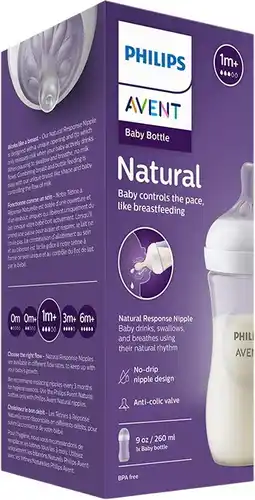 healthylife Avent Natural Response Baby Bottles 1 Month+ 260ml - 1 Pack offer