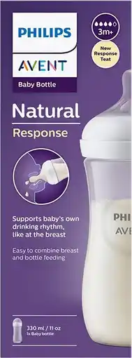 healthylife Avent Natural Response Baby Bottles 3 Months+ 330ml - 1 Pack offer
