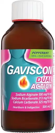 healthylife Gaviscon Dual Action Liquid Peppermint 500ml offer