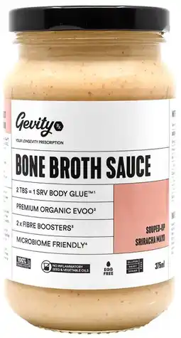 healthylife Gevity Rx Bone Broth Sauce Sriracha Mayo 375ml offer