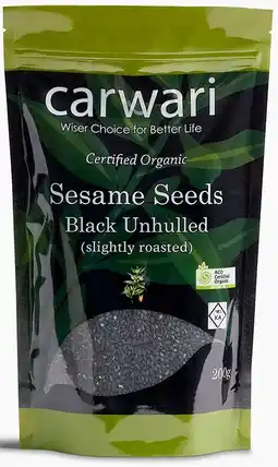healthylife Carwari Organic Sesame Seeds Black Unhulled 200g offer