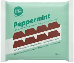 healthylife Chow Cacao Dark Chocolate Block - Peppermint 60g offer