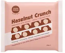 healthylife Chow Cacao Dark Chocolate Block - Crunchy Hazelnut 60g offer