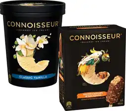 IGA Connoisseur Gourmet Ice Cream 1 Litre or 4 Pack Selected Varieties offer