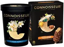 IGA Connoisseur Gourmet Ice Cream Tub 1 Litre or Sticks 4‑6 Pack Selected Varieties offer
