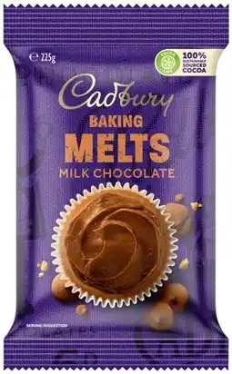 IGA Cadbury Baking Chocolate Melts 225g or Chips 200g Selected Varieties offer
