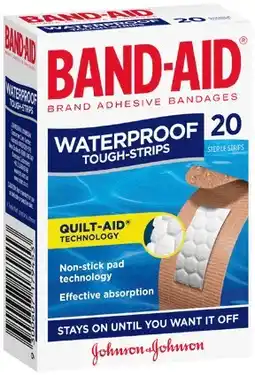 IGA Band‑Aid Tough Strips Waterproof Adhesive Bandages 20 Pack offer