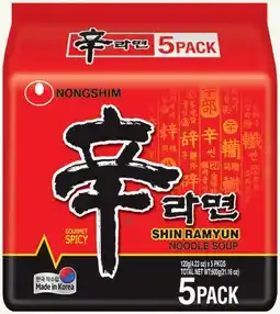 IGA Nongshim Instant Noodle 5 Pack Selected Varieties offer