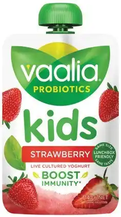IGA Vaalia Kids Probiotics Yoghurt 140g Selected Varieties offer
