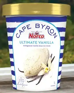 IGA Norco Cape Byron Ice Cream 1 Litre Selected Varieties offer