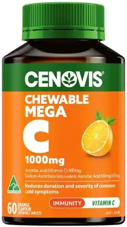 IGA Cenovis Mega Vitamin C 1000mg Chewable Tablets 60 Pack offer
