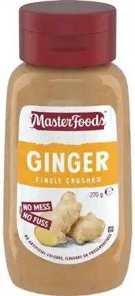 IGA MasterFoods Finely Crushed Ginger 270g or Garlic 280g Squeeze Bottle offer