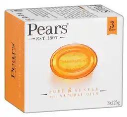 IGA Pears Pure & Gentle Soap Bar 3x125g offer