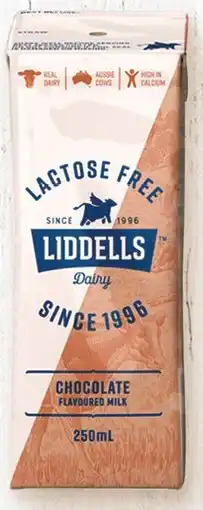 IGA Liddells Chocolate Flavoured Long Life Milk 3x250mL offer