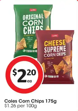 Coles Coles corn chips offer