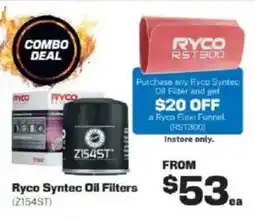 Repco Ryco syntec oil filters offer