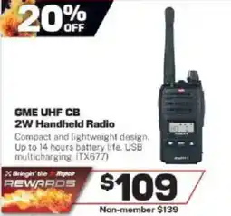 Repco Gme uhf cb 2w handheld radio offer