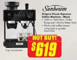 The Good Guys Sunbeam origins classic espresso coffee machine offer
