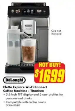 The Good Guys Eletta explore wi-fi connect coffee machine offer