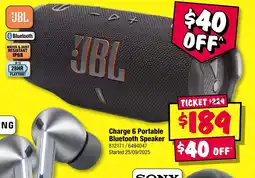 JB Hi-Fi Charge 6 portable bluetooth speaker offer