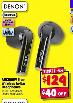 JB Hi-Fi Ahc500w true wireless in-ear headphones offer