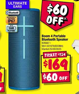 JB Hi-Fi Boom 4 portable bluetooth speaker offer