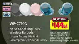 JB Hi-Fi Wfc710n noise cancelling truly wireless earbuds offer