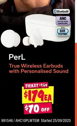 JB Hi-Fi Perl true wireless earbuds with personalised sound offer