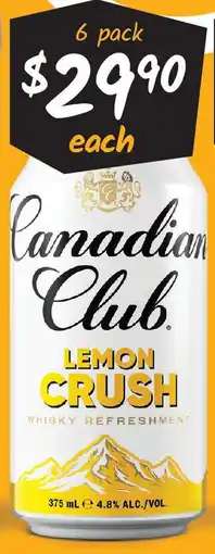 Cellarbrations Canadian Club 4.8% Premix Range Cans offer
