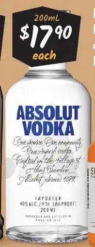 Cellarbrations Absolut Vodka offer