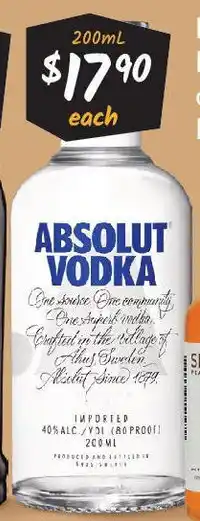 Cellarbrations Absolut Vodka offer