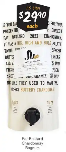 Cellarbrations Fat Bastard Chardonnay Bagnum offer