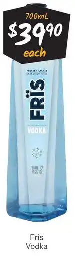 Cellarbrations Fris Vodka offer