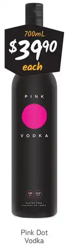 Cellarbrations Pink Dot Vodka offer