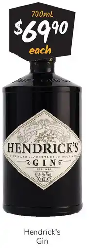 Cellarbrations Hendrick's Gin offer