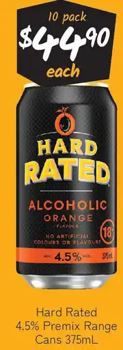 Cellarbrations Hard Rated 4.5% Premix Range Cans offer